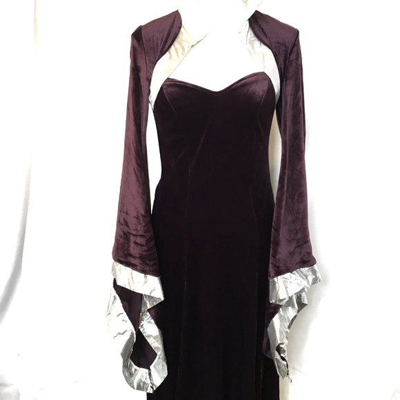Renaissance Medieval Gothic Plum Velvet Maxi Dress Costume Cinema Secrets EUC - Picture 5 of 12